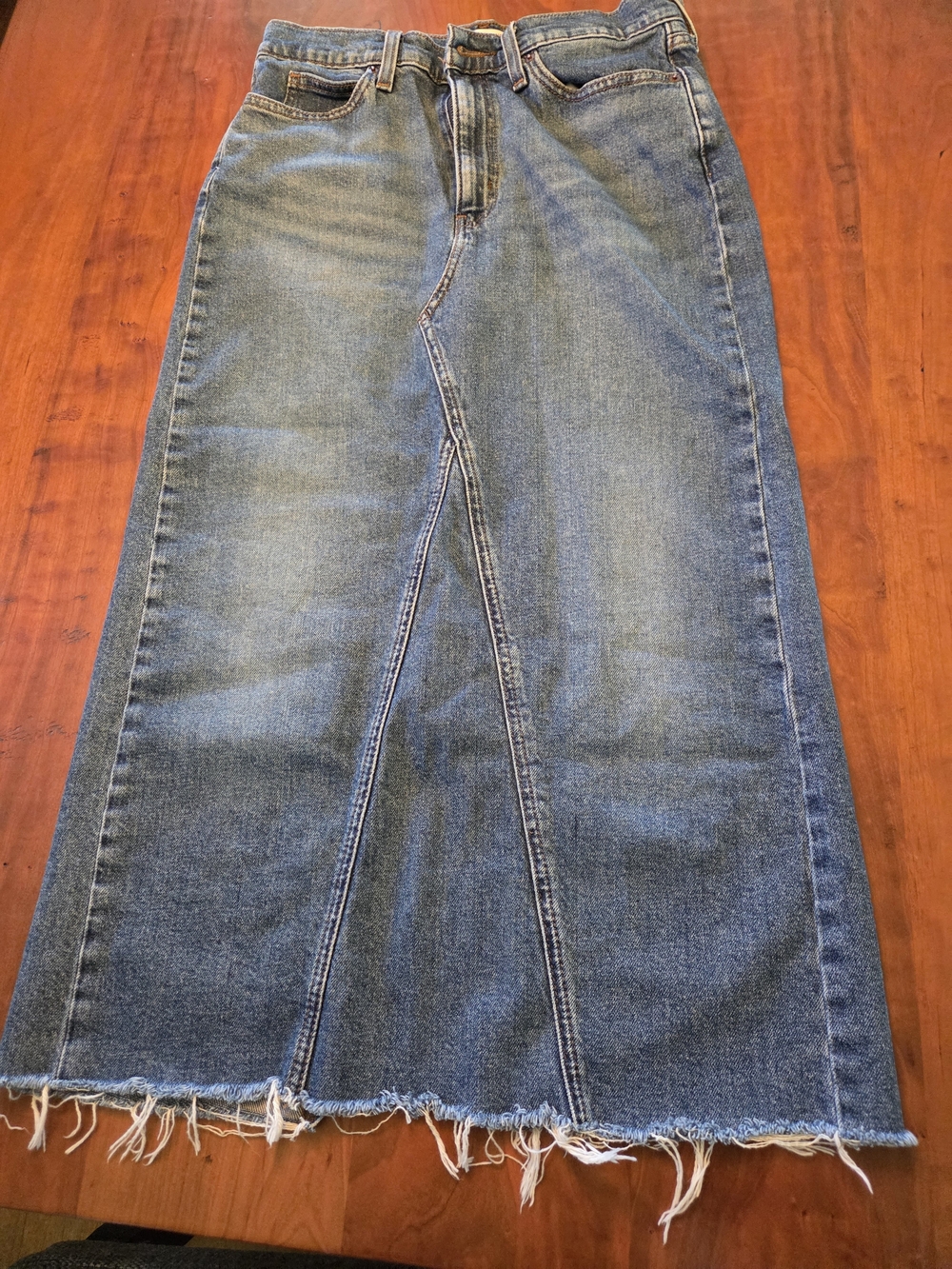 Levi's Raw Hem Denim Maxi Skirt - Women's Jeans